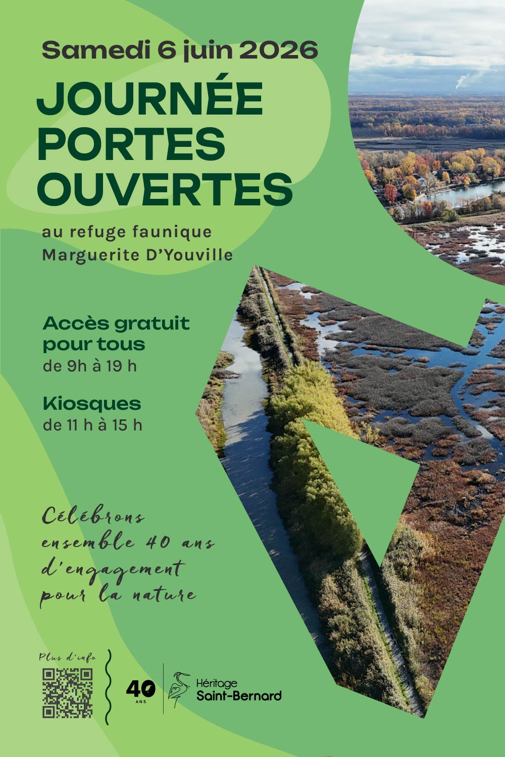 Affiche portes ouvertes au refuge faunique Marguerite DYouville 2026