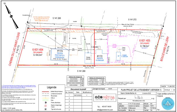 PLAN ILLUSTRANT LA DEMANDE DE DÉROGATION MINEURE DM2024 01